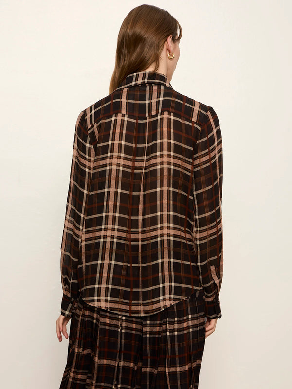 Meet Me in Paris Plaid Blouse