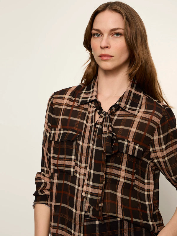 Meet Me in Paris Plaid Blouse