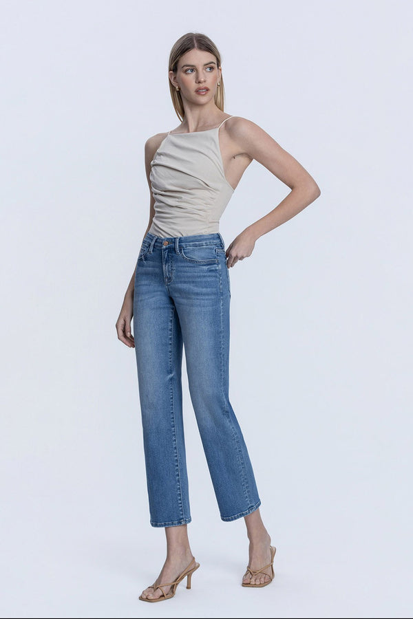 Aubrey Mid Rise Ankle Straight Jeans