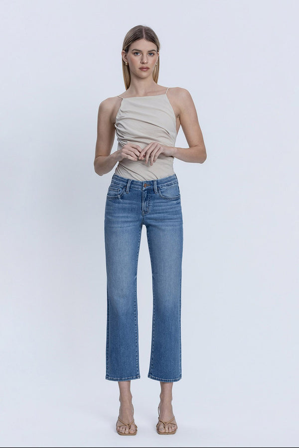 Aubrey Mid Rise Ankle Straight Jeans