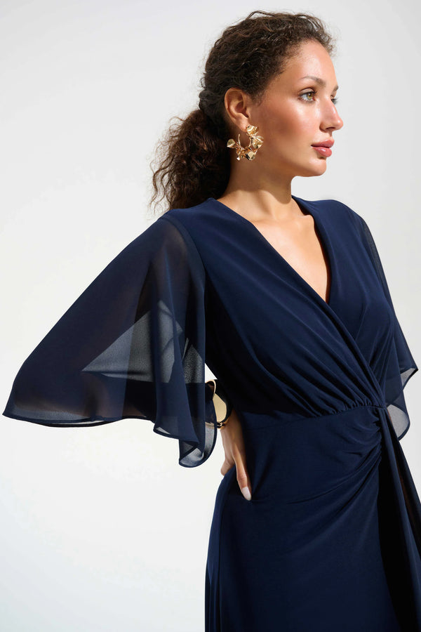 Midnight Flutter Sleeve Dress I Navy