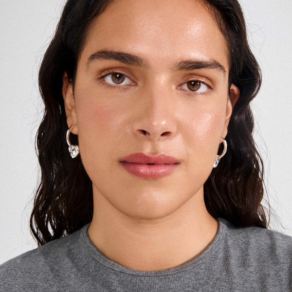 Nova Heart Pendant Earrings I Silver Plated