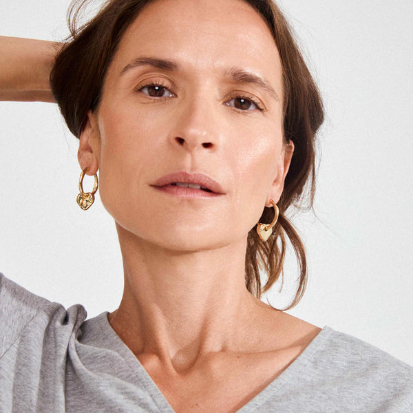 Nova Heart Pendant Earrings I Gold Plated