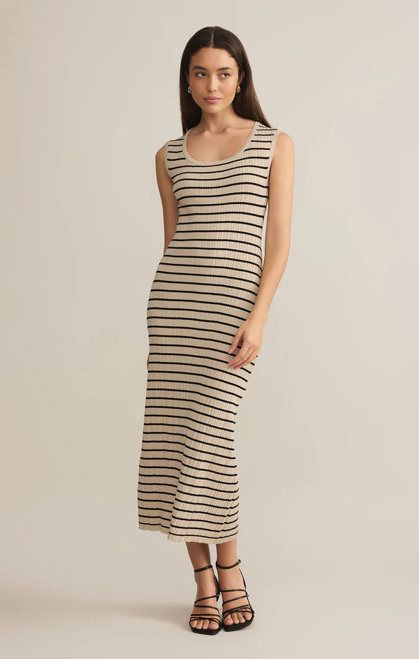 Giselle Stripe Ribbed Maxi Dress