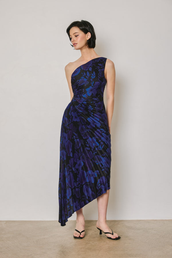 Olympia Pleated dress | Midnight Floral