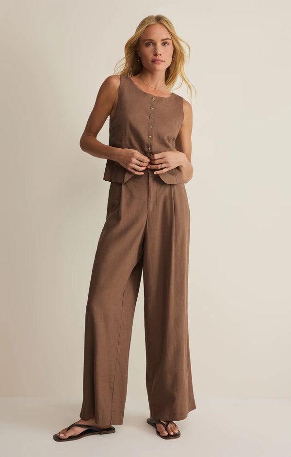 Roman Linen Vest I Palo Santo