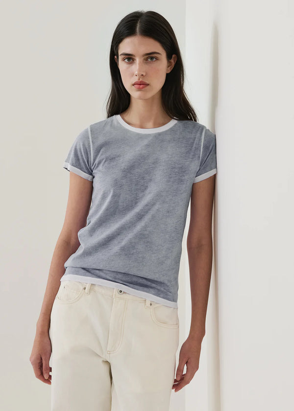 Reverse Spray Pima Cotton Classic Tee I Pacific Blue