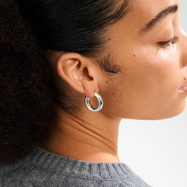 Phase Hoop Earrings I Silver Plated