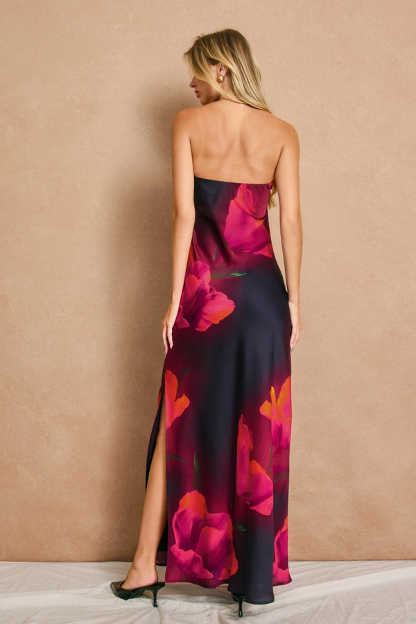 Bloom Strapless Satin Dress