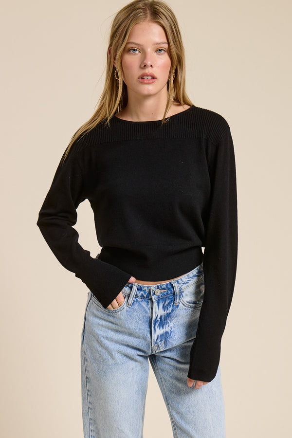 Rayna Ribbed Cashmere Blend Sweater I Black