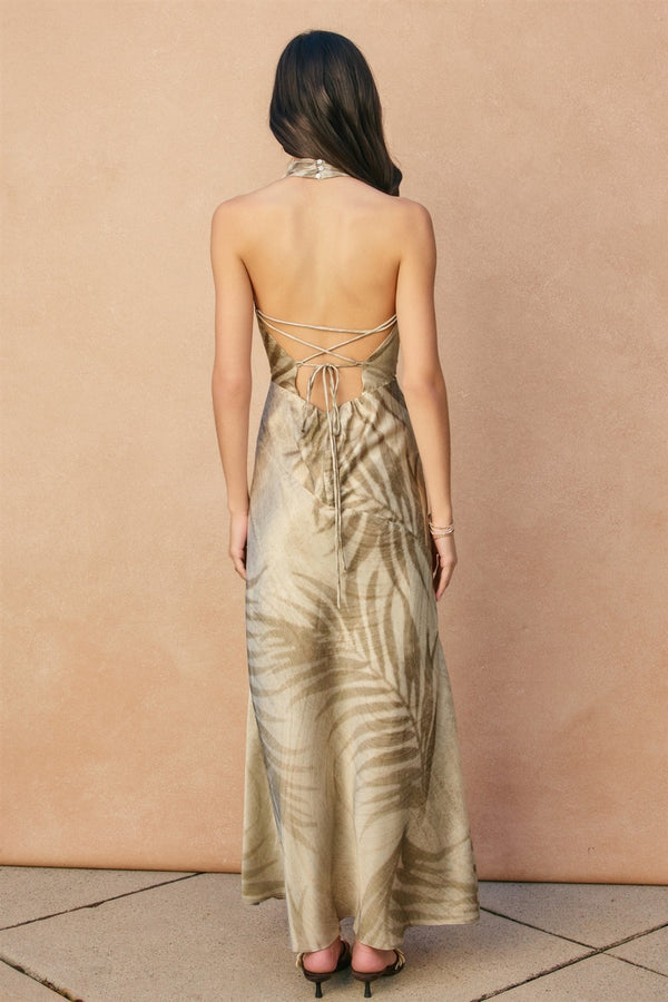 Sandstorm Halter Neck Maxi Dress