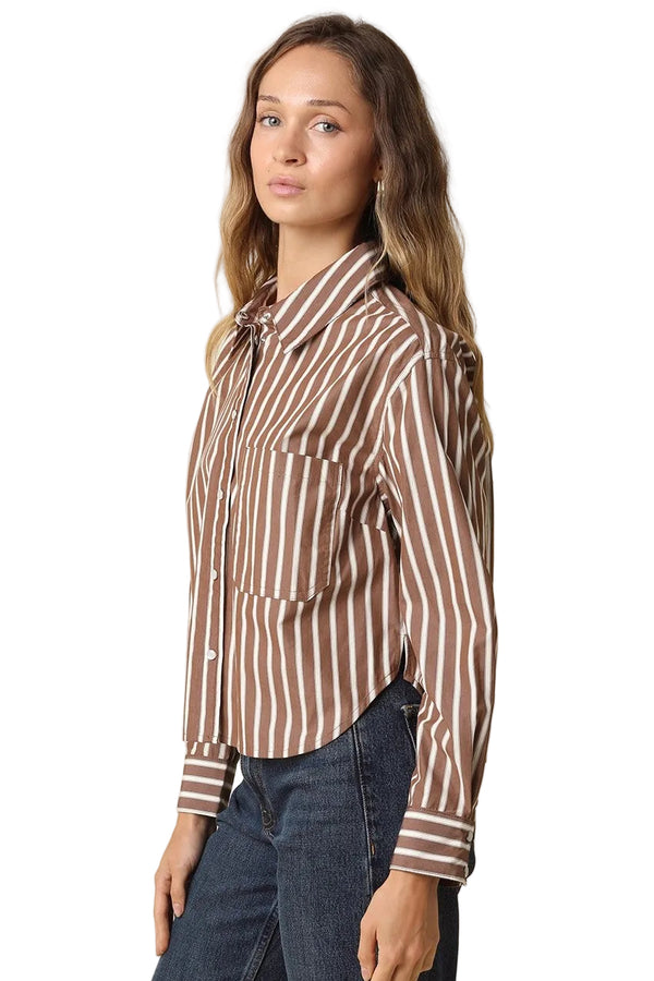 Briana Button Down Cropped Shirt