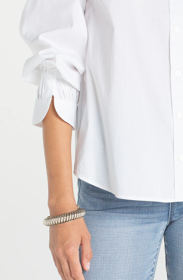 Adele Adjustable Sleeve Shirt I White
