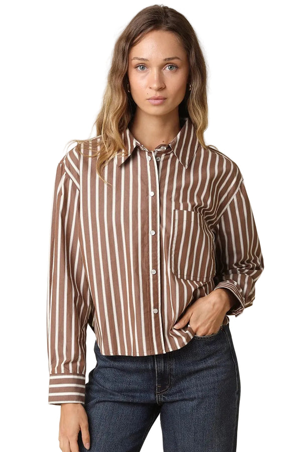 Briana Button Down Cropped Shirt