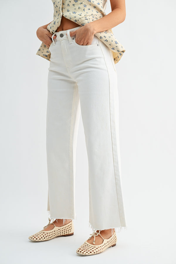 Sydney Slim Wide Denim I White