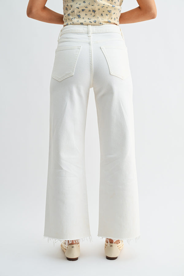 Sydney Slim Wide Denim I White