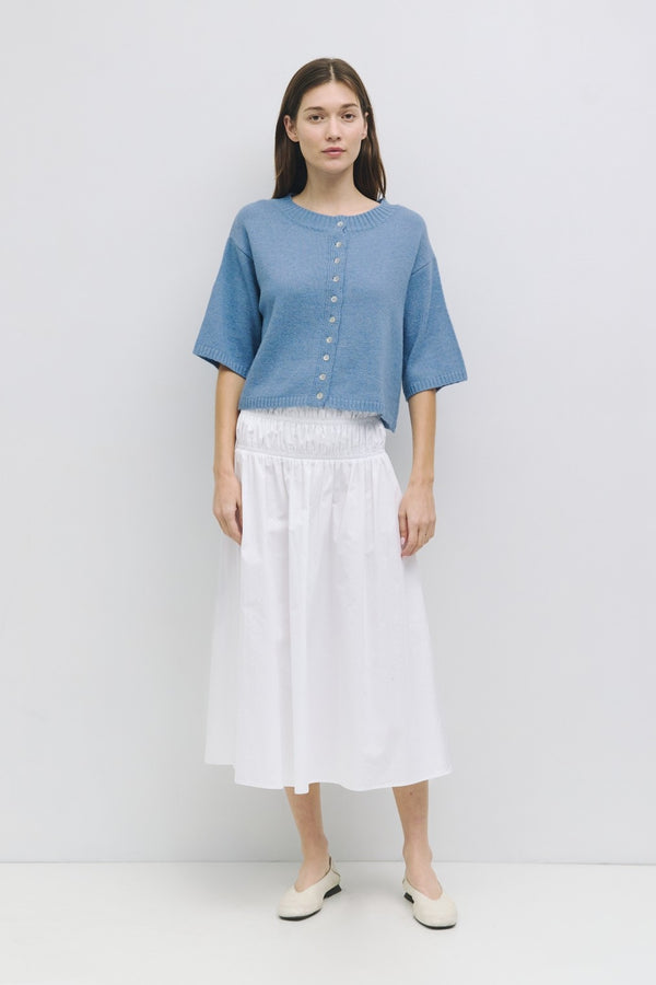 Cora Short Sleeve Cardigan I Light Blue