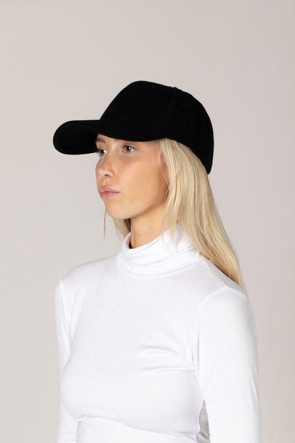 Lyla & Luxe Faux Suede Baseball Hat I Black