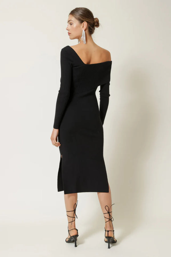 Sylvie Midi Sweater Dress I Black