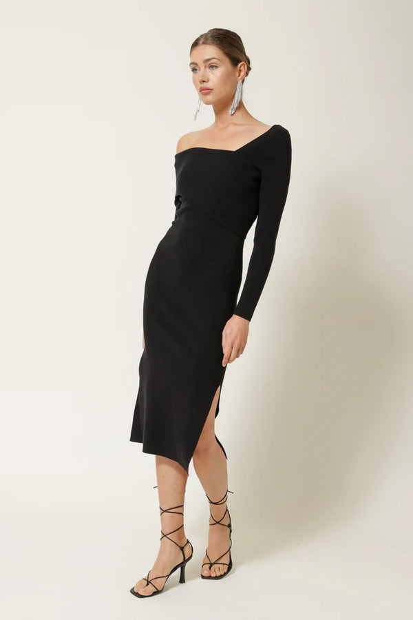 Sylvie Midi Sweater Dress I Black
