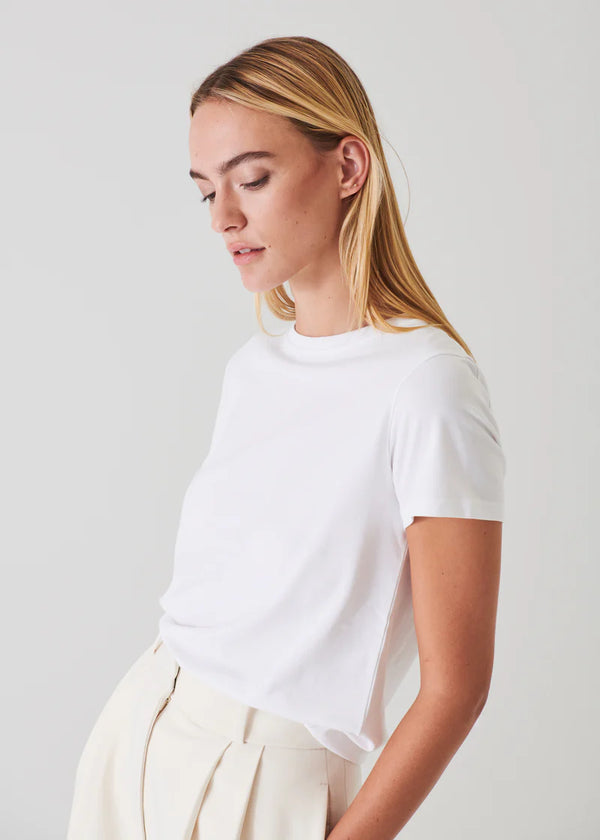 Pima Cotton Stretch Slim T Shirt I White