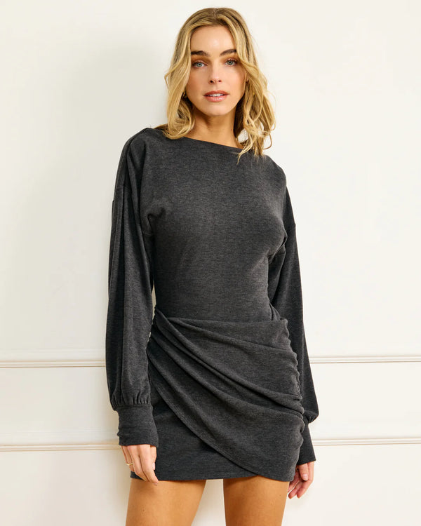 Walker Mini Dress I Charcoal Grey