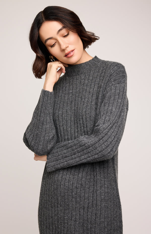 Yvette Knit Dress I Heather Charcoal