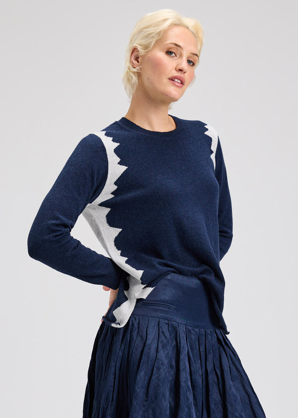Jaggered Sweater I Dark Denim