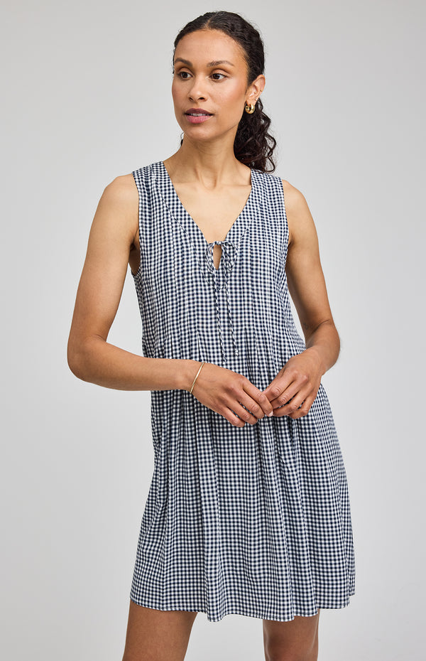 Zoey Dress I Navy Gingham